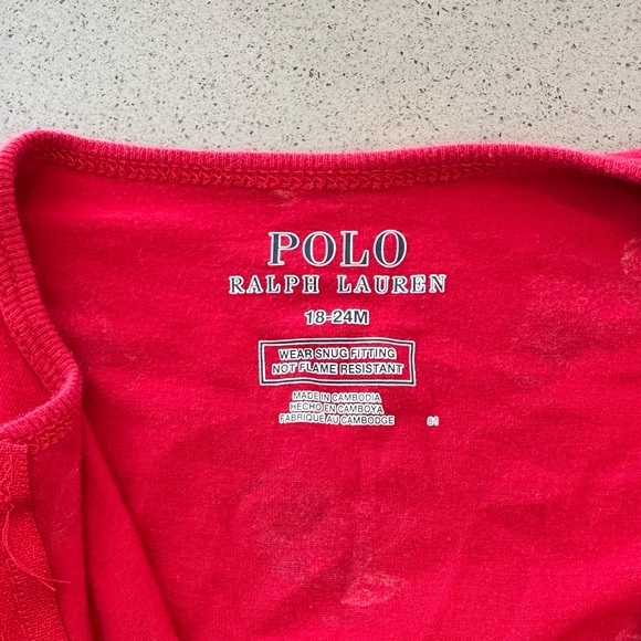 Polo Ralph Lauren Teddy Bear Sled Romper Pajamas Long Sleeve Bodysuit 18-24M - Picture 4 of 6